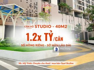Opal skyline cần bán căn studio sổ hồng riêng sở hữu lâu dài. tỉ suất lợi nhuận cho thuê 5%/năm