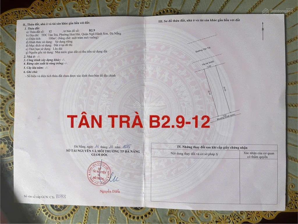 Chào bán lô tân trà, b2.9 lô 12