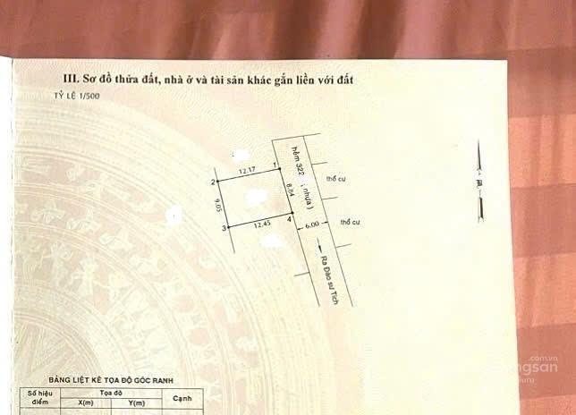 Bán lô đất đường đào sư tích, ngay chợ phước lộc, 9x12,5m, giá 5,7 tỷ