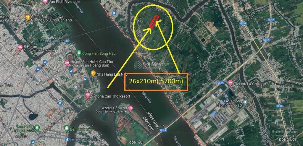 Bán 5700m2 đất 2 mặt tiền kinh xã mỹ hoà bình minh vĩnh long, giá tốt