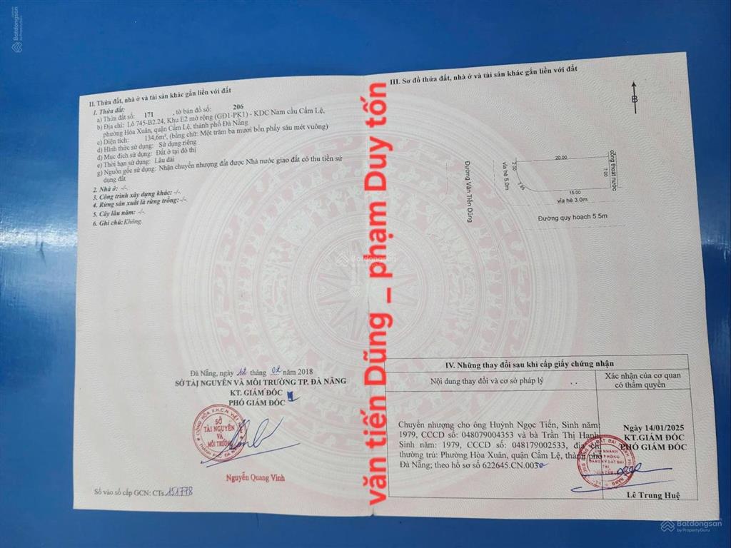 Bán đất 2 mt văn tiến dũng, hoà xuân phù hợp kinh doanh, xây căn hộ, đầu tư sinh lời cao