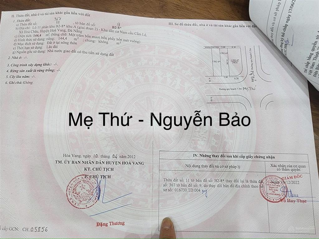 Bán đất 2 mt văn tiến dũng, hoà xuân phù hợp kinh doanh, xây căn hộ, đầu tư sinh lời cao