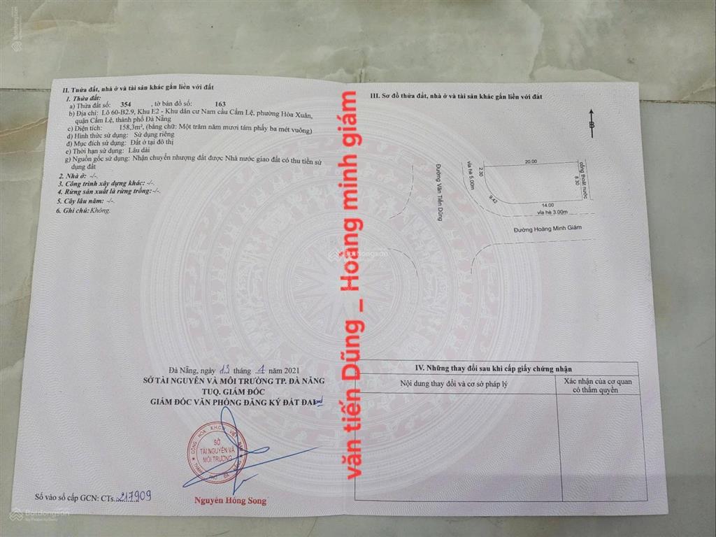 Bán đất 2 mt văn tiến dũng, hoà xuân phù hợp kinh doanh, xây căn hộ, đầu tư sinh lời cao