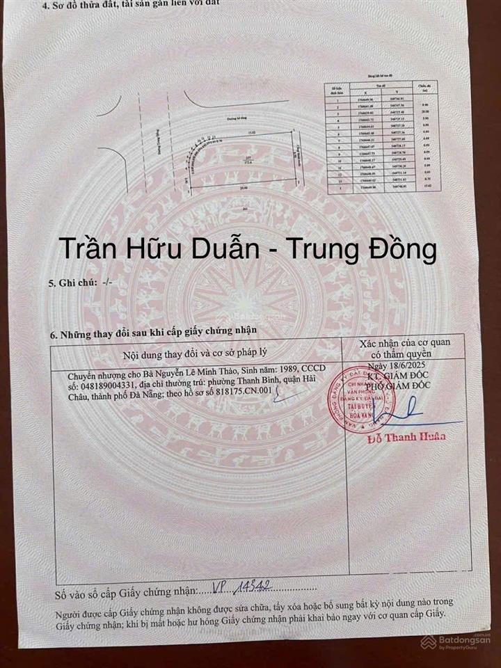 Bán đất 2 mt văn tiến dũng, hoà xuân phù hợp kinh doanh, xây căn hộ, đầu tư sinh lời cao