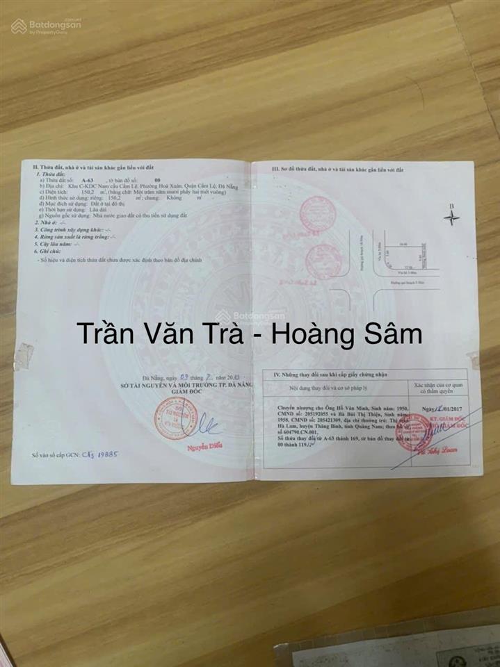 Bán đất 2 mt văn tiến dũng, hoà xuân phù hợp kinh doanh, xây căn hộ, đầu tư sinh lời cao