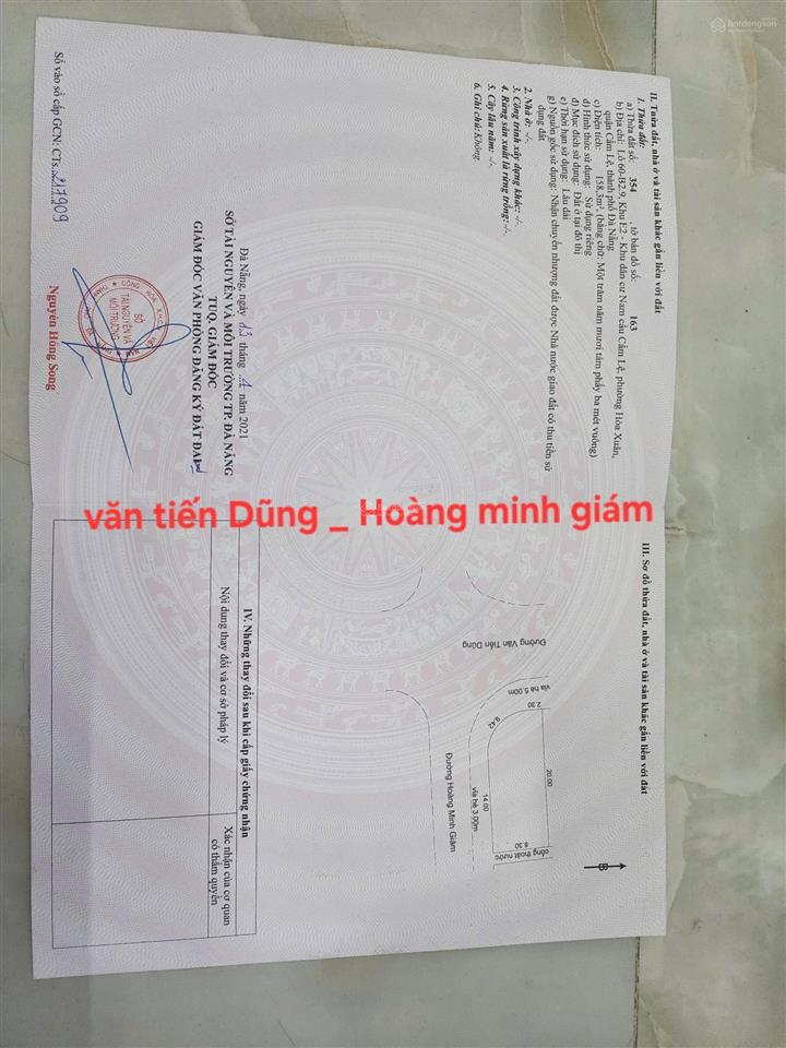 Bán đất 2mt văn tiến dũng, hoà xuân phù hợp kinh doanh, xây căn hộ, đầu tư sinh lời cao