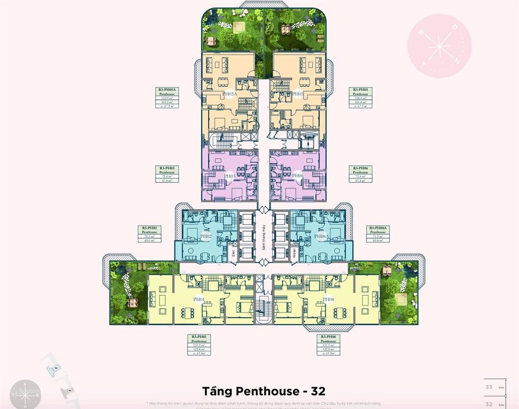 Bán căn penhouse onsen ecopark hưng yên, 195 m2 + 100 m2 sân vườn, giá 24 tỷ bao phí, 0934 373 ***