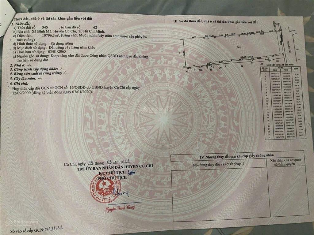 Đất mặt tiền rạch bình mỹ, củ chi