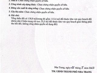 Bán nhà 2t hẻm nguyễn biểu, vĩnh hải, nha trang. dt 139m2. ngang 6m. giá 65tr/m2.  0931 183 ***