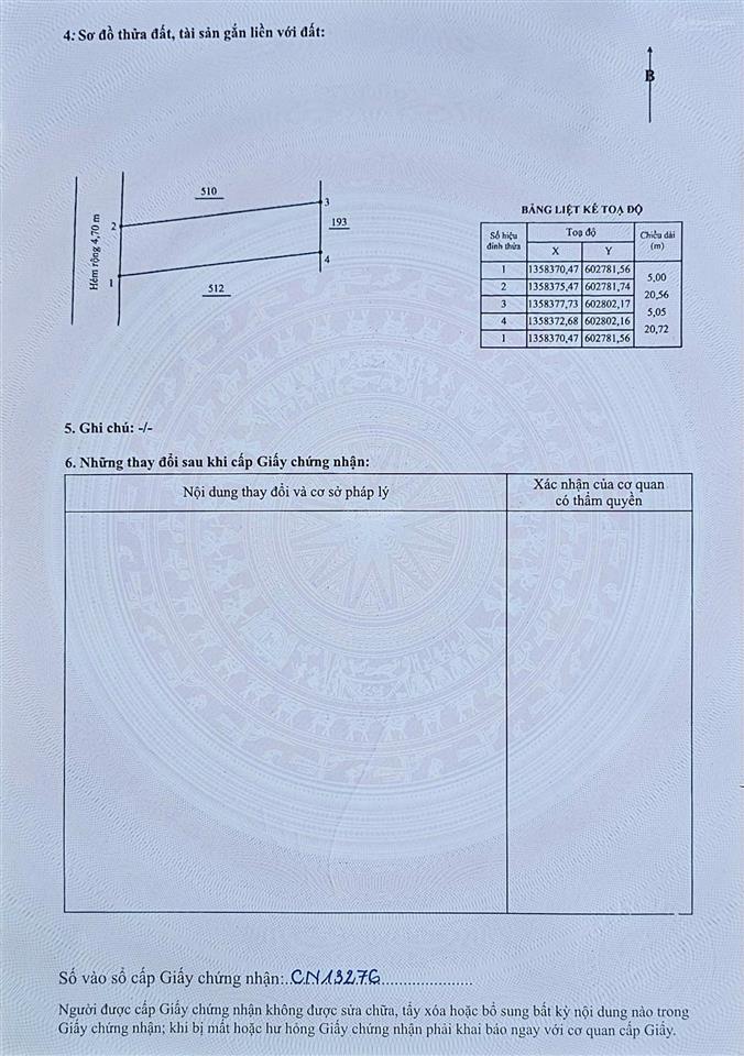 Bán đất hẻm nguyễn biểu, vĩnh hải, nha trang gần biển. dt 102,8m2. hướng tây. sổ hồng. giá 65tr/m2