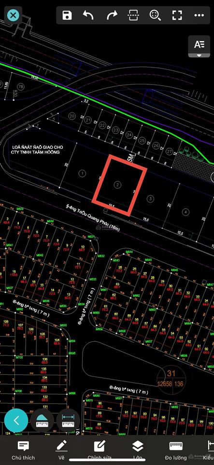 Bán đất đường triệu quang phục, vĩnh hoà, nha trang. dt 310m2. ngang 15,5m sổ hồng.  0931 183 ***