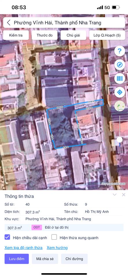 Bán đất hẻm củ chi, vĩnh hải, nha trang. dt 307,8m2, ngang 20m. sổ hồng thổ cư 100%. giá 14 tỷ