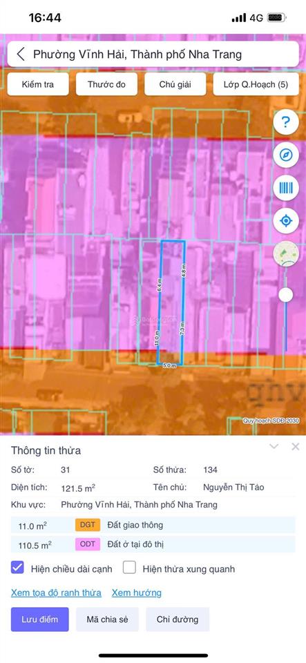 Bán đất đường phạm ngọc thạch, vĩnh hải, nha trang. dt 205m2. ngang rộng 9m. hướng nam. giá 26 tỷ