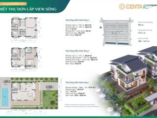 Biệt thự đơn lập tại centa riverside hướng sông, vị trí đẹp , yên tĩnh. có gói chính sách ưu đãi