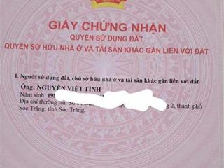 Bán đất phường 5, sóc trăng, 1,5 tỷ, 727,7m2, mặt tiền 8m, pháp lý đầy đủ