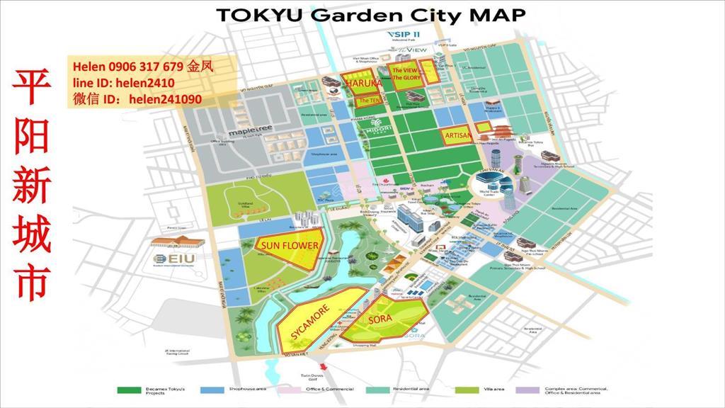 Bán nhà phố 114m2, giá 10 tỷ, dự án midori park haruka, thành phố mới bình dương