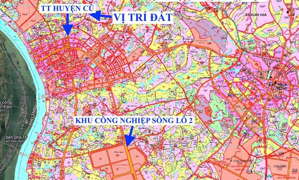 Bán đất 124m2 tại đt 307, tam sơn, sông lô, vĩnh phúc, 4 triệu / m2