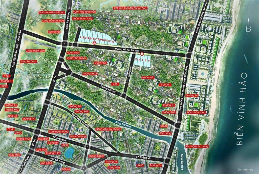 Bán cụm 04 lô liền kề đất biển bình thuận, đường qh 29m thông thẳng ra biển, ngay kdc hiện hữu