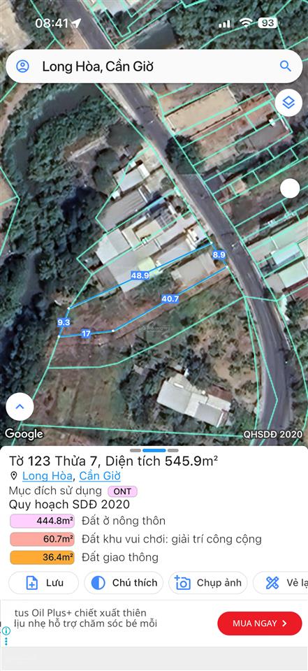 Bán đất xã cần giờ mặt tiền đường chính mặt tiền đường chính nguyễn văn mạnh, cần giờ