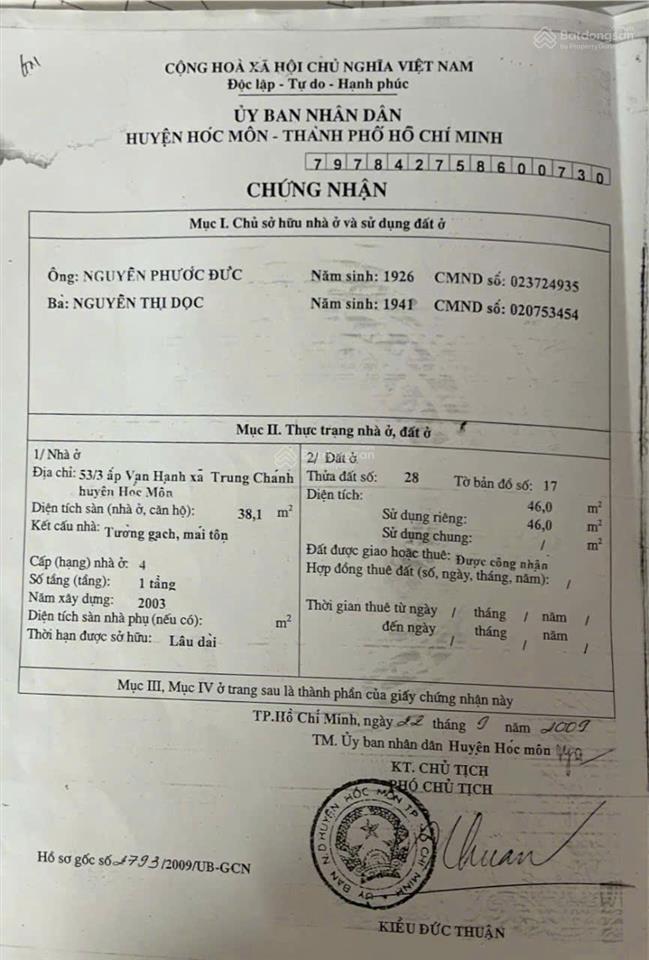 Mặt tiền đường xóm bắp, trung chánh, hóc môn 4ty2 bớt lộc