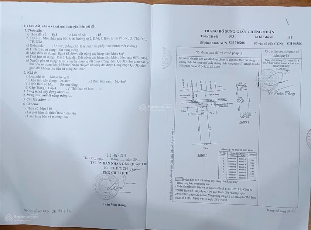 Bán nhà 1trệt 1 lầu 75m2 đường số 2  hiệp bình phước  thủ đức, giá 4,95tỷ thương lượng