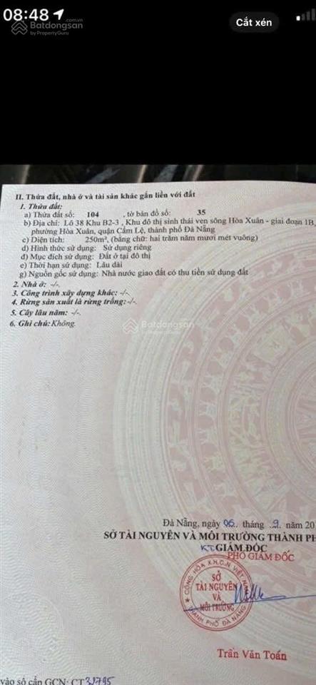 Đất bt 250m2 đường trung lương 9  khu đảo vip hoà xuân