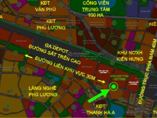 Bán đất 50 mét vuông  mặt phố 30m tại phú lương, đối diện tổ hợp công cộng hỗn hợp 50ha.