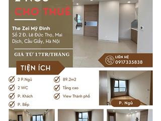 Chính chủ cần cho thuê chcc 2pn diện tích 90m2 nội thất cơ bản tại the zei lê đức thọ