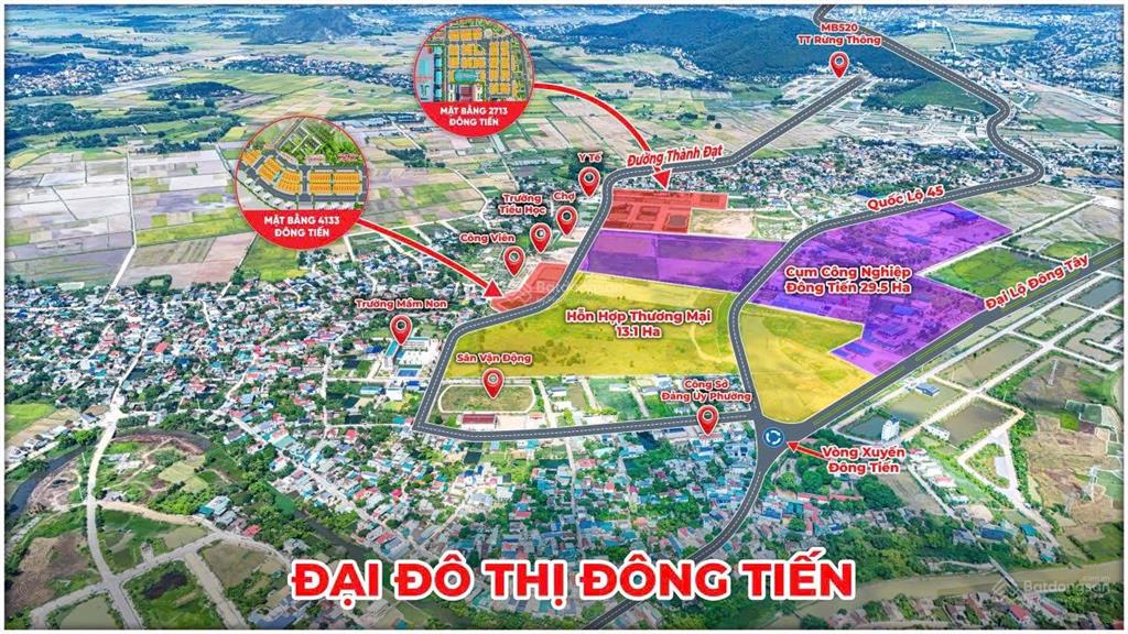 Đại đô thị đông tiến giá cực rẻ chỉ từ 850tr/lô