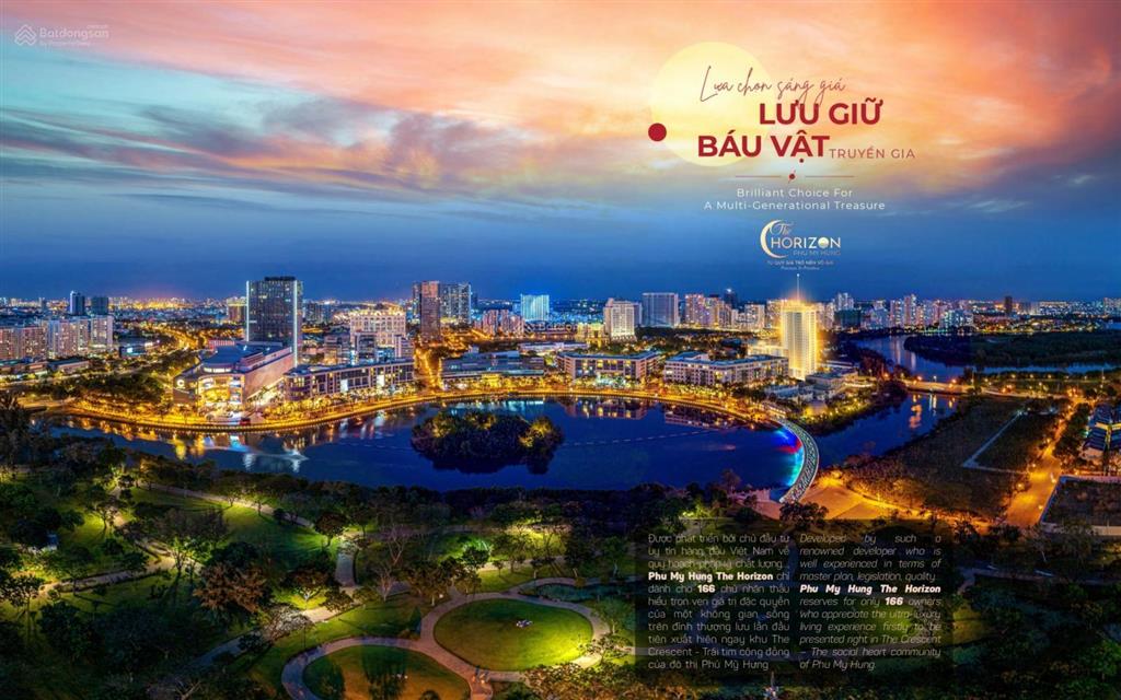 Bán gấp căn hộ the horizon phú mỹ hưng, 121m2, 3pn, full nt, view hồ bán nguyệt, có ô xe, 21 tỷ