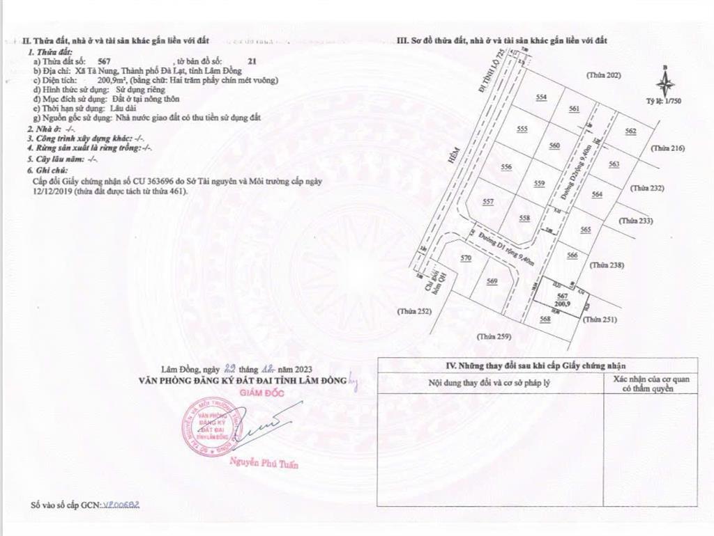Bán đất srxd tại tà nung, 2,15 tỷ, 200m2, hàng hiếm giá tốt