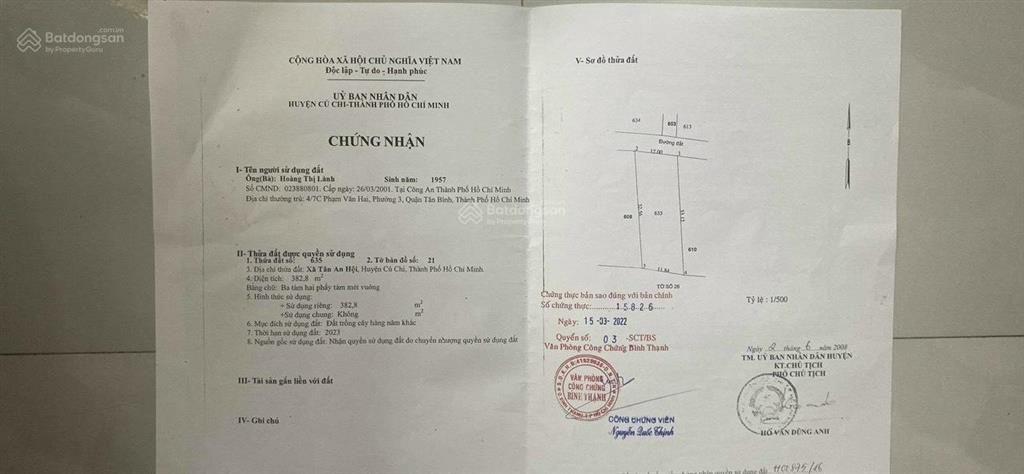 Bán đất 10x38=380m2, đường nguyễn văn khạ, củ chi, ngay kcn tây bắc sổ riêng, 780 triệu