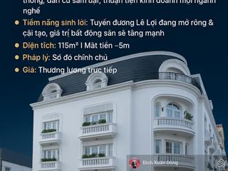Bán nhà mặt đường lê lợi 115m2 mặt tiền 5m kinh doanh tốt