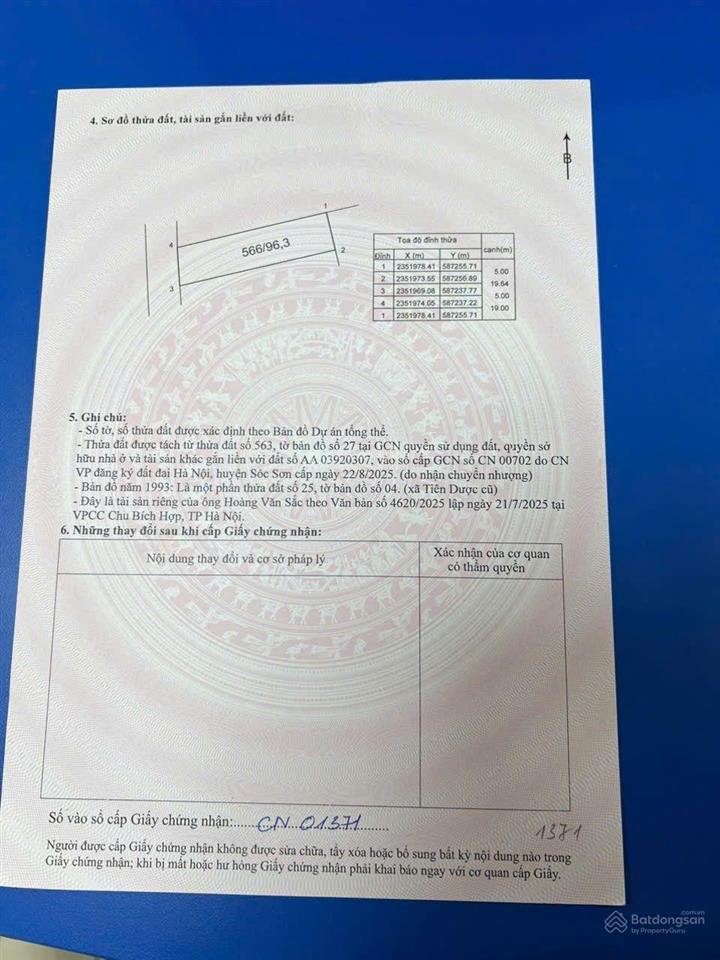 Bán đất 99,4 m trục chính trung tâm xã sóc sơn  hà nội.