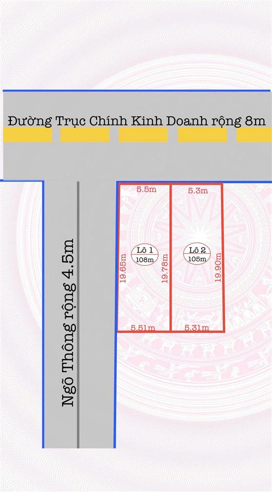 Bán đất lô góc trục kinh doanh 108m2 gần đường nội bài  đại lải