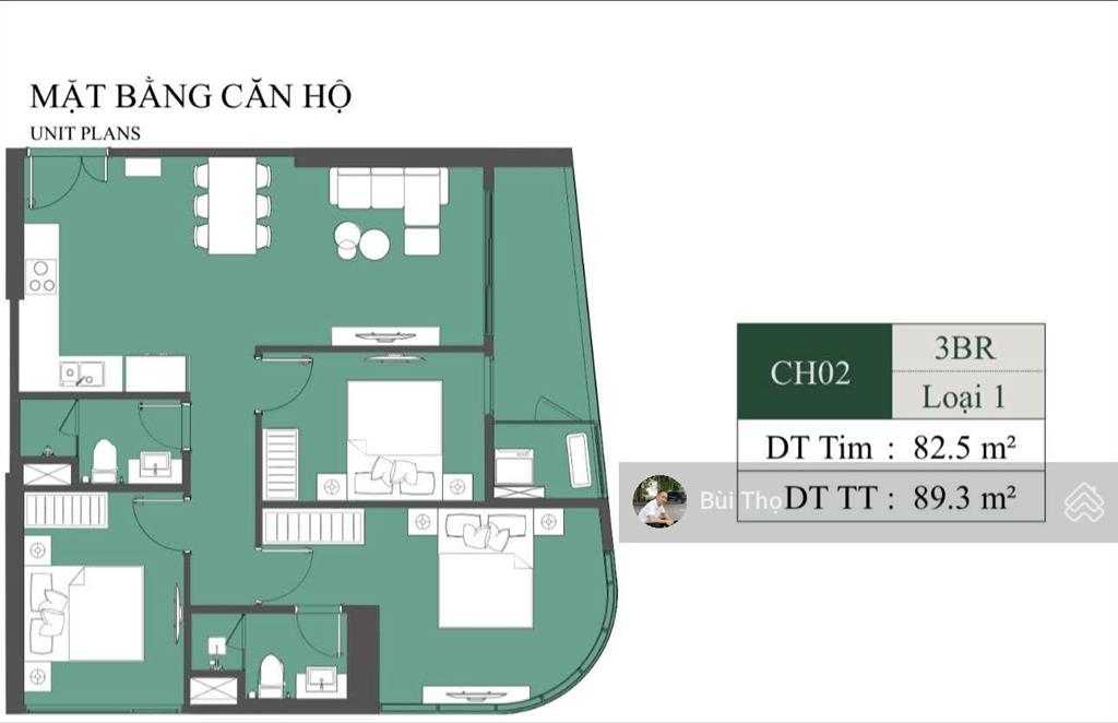 Chính chủ bán căn 3pn diện tích 83m2 trục 02 toà a2 lumiere evergreen smart city