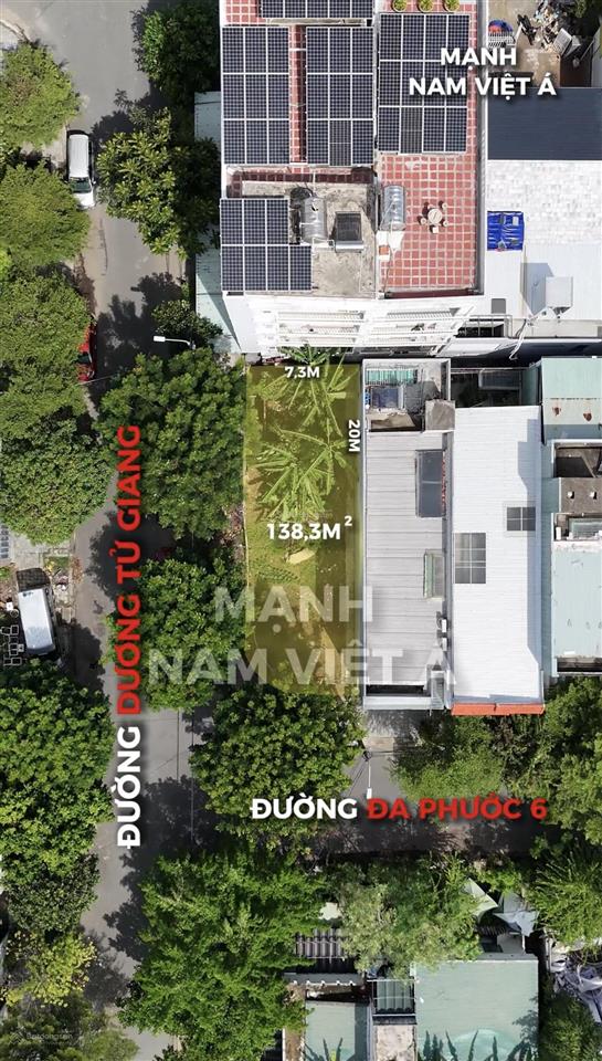 Bán lô góc 2mt đất xây cao tầng đường dương tử giang  đa phước 6 thuộc kđt nam việt á sát sông