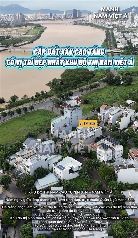 Bán cặp giang châu 1  nam việt á gđ1  cặp đất xây cao tầng gần sông