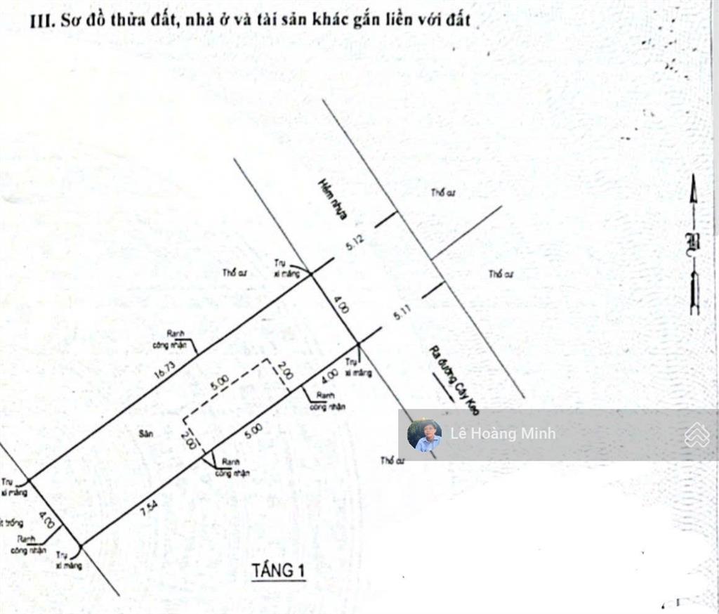Bán lô đất đẹp 67m2 = 4x16,7m đường 6m xe hơi, khu dân cư cây keo, phường tam phú