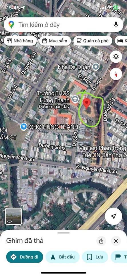 Bán nền góc diện tích 600m full thổ cư khu văn hoá tây đô , vị trí đẹp