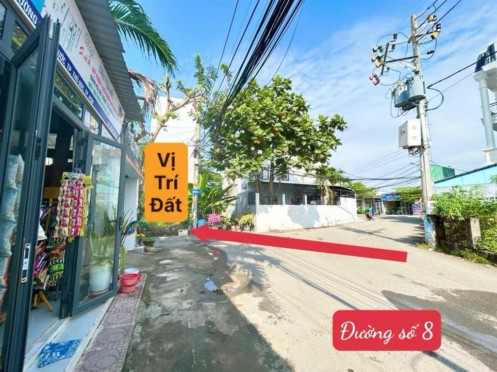 Bán lô đất mặt tiền đường số 8 chính chủ giá hợp lý (ngay sau chợ long phước 300m) có ảnh thực tế
