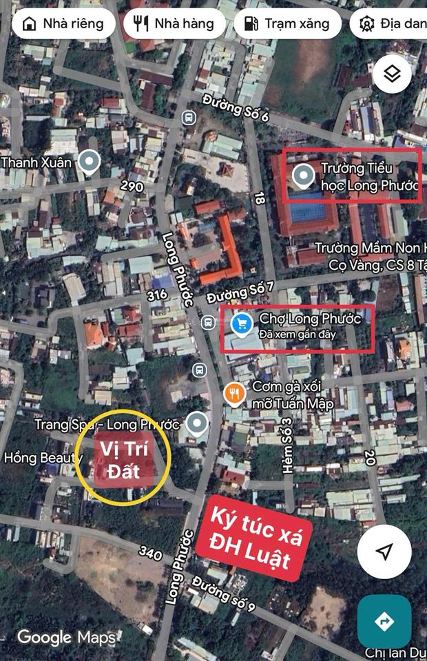 Bán đất long phước vị trí đẹp, đối diện chợ ký túc xá đại học luật khu kinh doanh sầm uất
