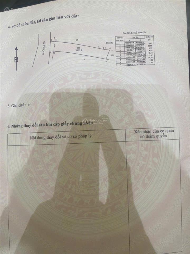 Chính chủ cần bán lô đất mt ql55, bình châu, dt 1812m2, 100m2 thổ, mặt tiền 18m.  0866 797 ***