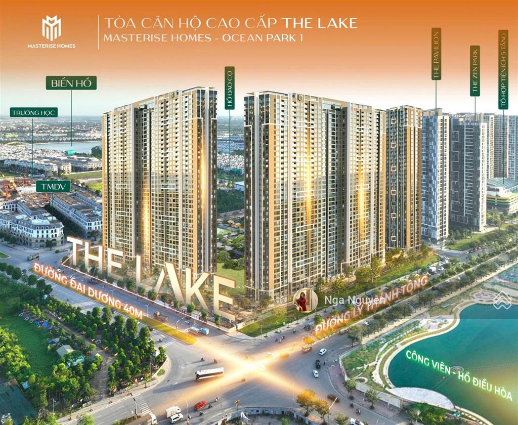 Chuyển nhượng căn 1pn + mas lakeside tầng trung đẹp, view dc hồ giá 4.220 tỷ