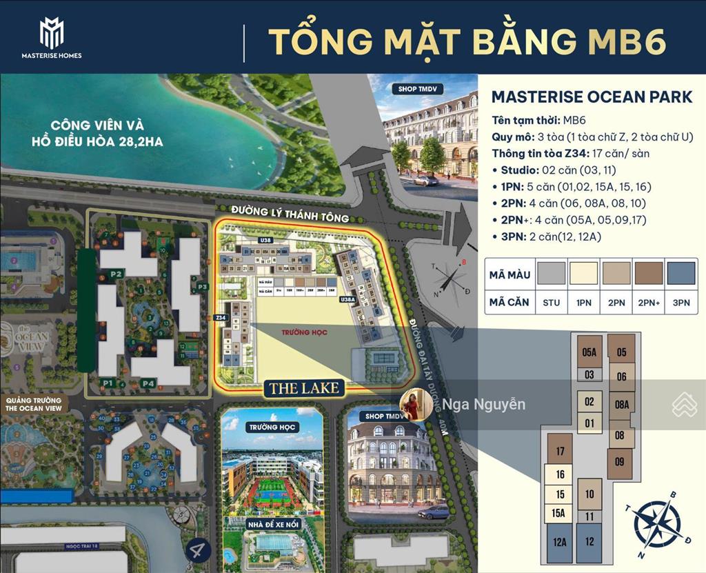 Chuyển nhượng căn 1pn + mas lakeside tầng trung đẹp, view dc hồ giá 4.220 tỷ