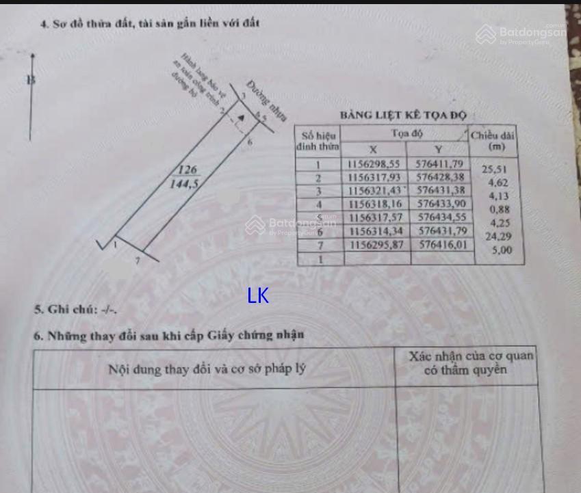 Bán nền 144m²(5m x 29m, thổ 70m²) đường nhựa 3.5m (gần cầu cái chai), tt mỹ thọ