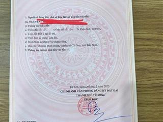 Sở hữu ngay lô đất đẹp tại phường đình bảng  trung tâm tp từ sơn!