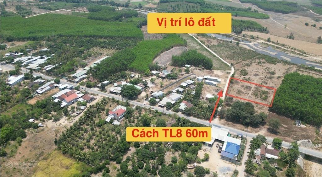 Đất khánh đông ngang 64m đường betong 5m cách tl8 chỉ 50m. đi bộ ra sông chò