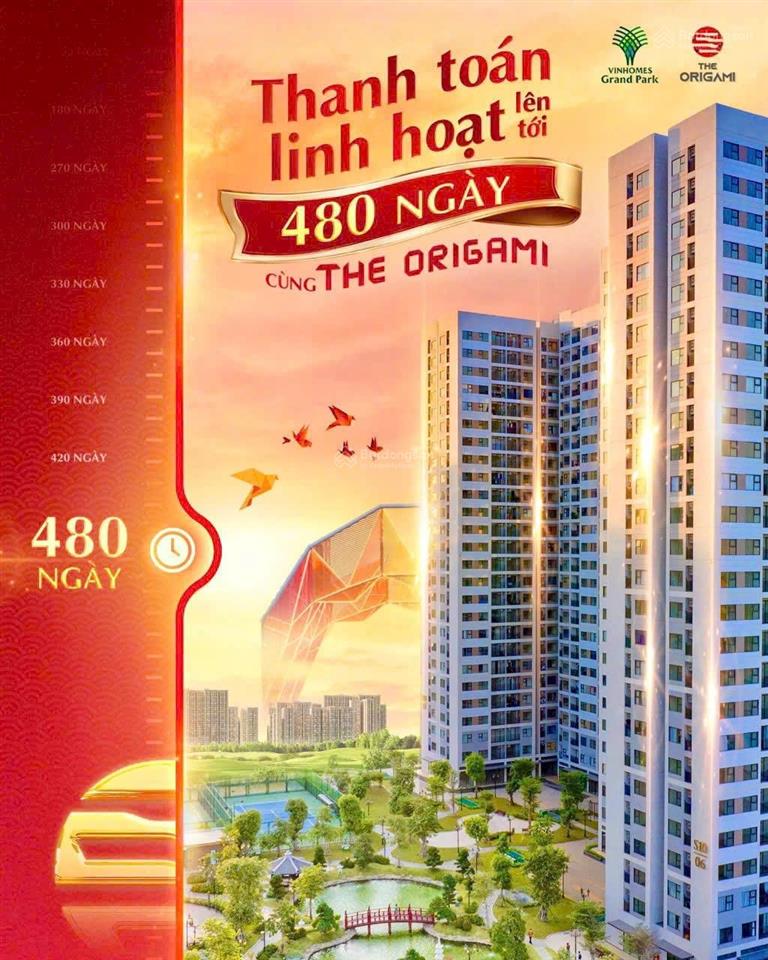 Giá 2 tỷ 8 căn hộ the origami q9 tại vinhomes grand park