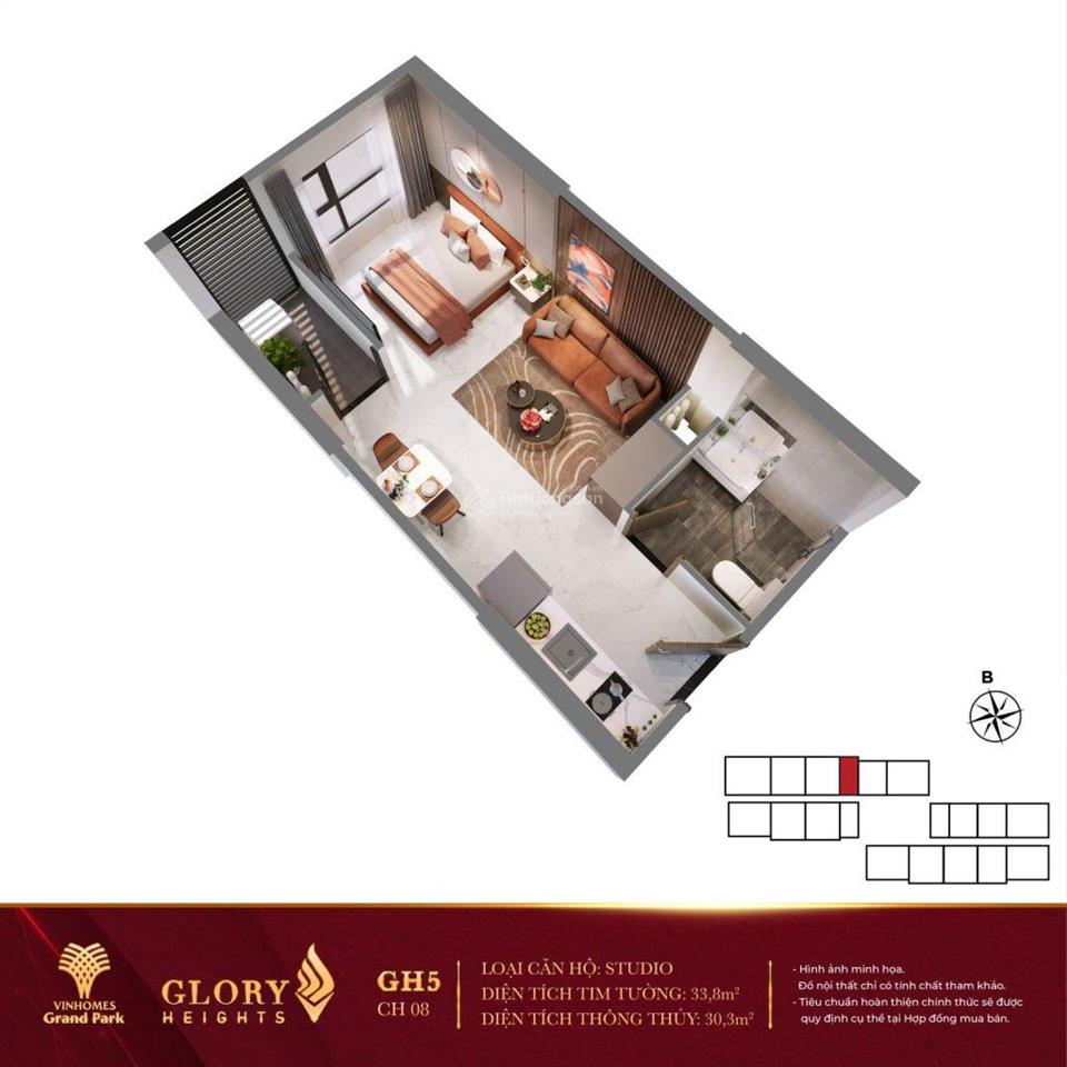 Sẵn căn hộ studio glory height giá tốt vinhomes grand park